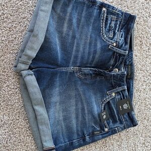 NEW Silver Jeans Dark Blue Jean Shorts